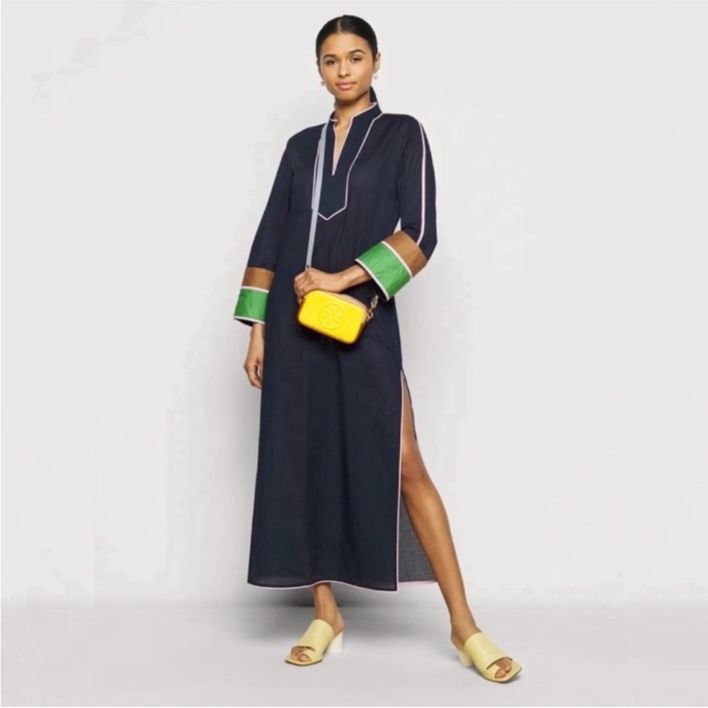 Tory Burch Color Blocked Long Caftan - NWT